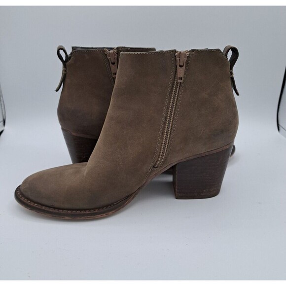 Blondo Nivada Waterproof Taupe Leather Ankle Boots Zipper Size Women's 6.5 - Picture 6 of 11